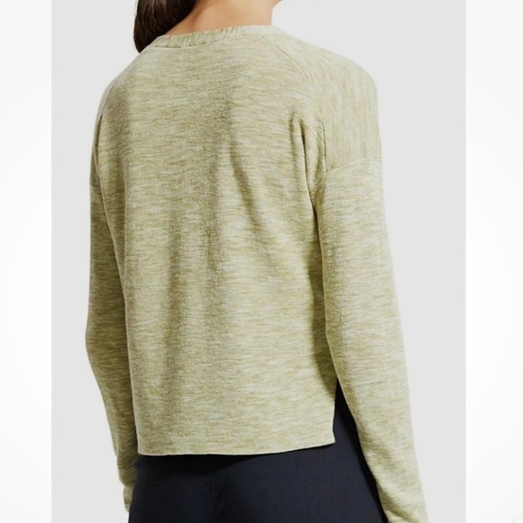 Theory Women's Green Hanalee Space Dye Linen Blend Cardigan Sweater - Picture 3 of 10